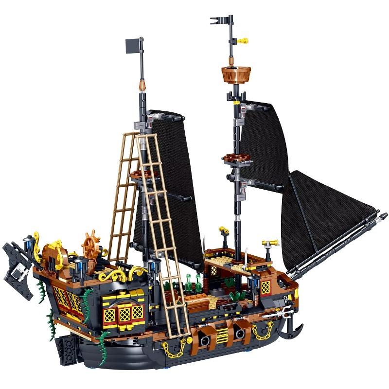 BARWEER-Ship Pirate Model Brick Timeless Pirate Ship Building Blocks 1328PCS Creative Series Ship Brick Birthday Gift,Gifts for Kids and Adults