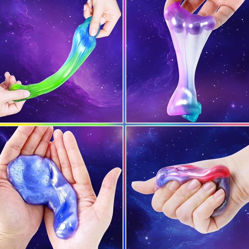 15 Pack Galaxy Slime Kit, Slime Party Favors for Kids, Stretchy & Non-Sticky Slime Pack, Slime Toy for Boys Girls 5-12