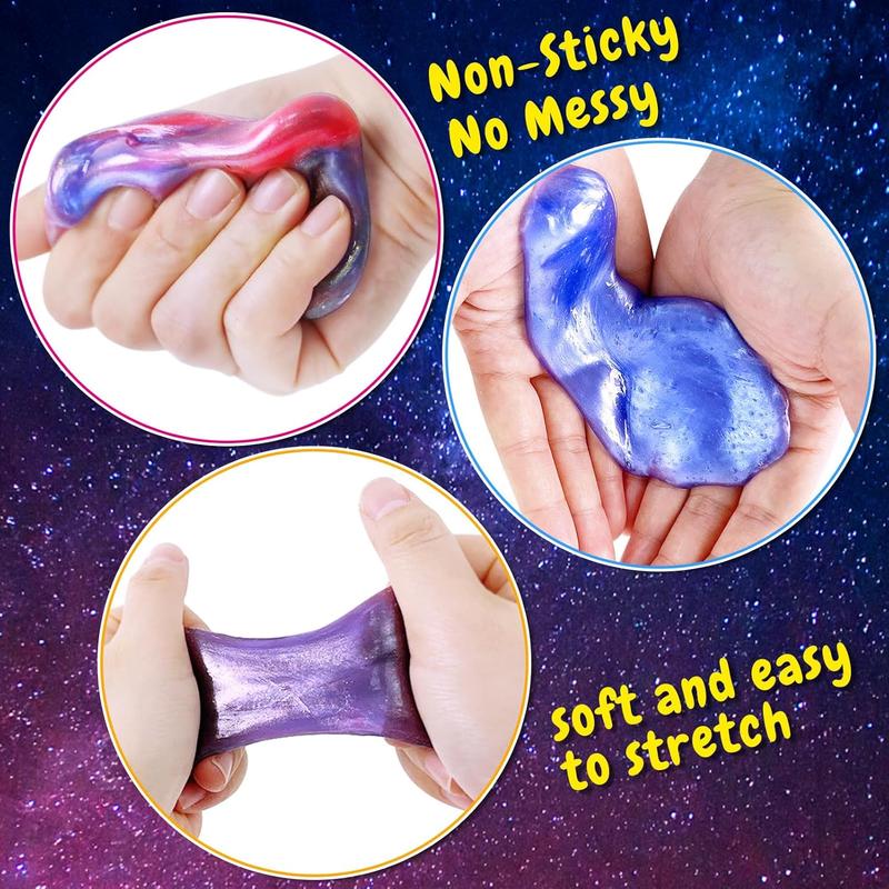 15 Pack Galaxy Slime Kit, Slime Party Favors for Kids, Stretchy & Non-Sticky Slime Pack, Slime Toy for Boys Girls 5-12