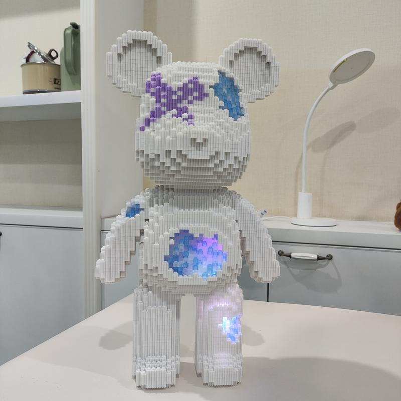 Crystal Broken Bear-Multi color compressed link small building block series