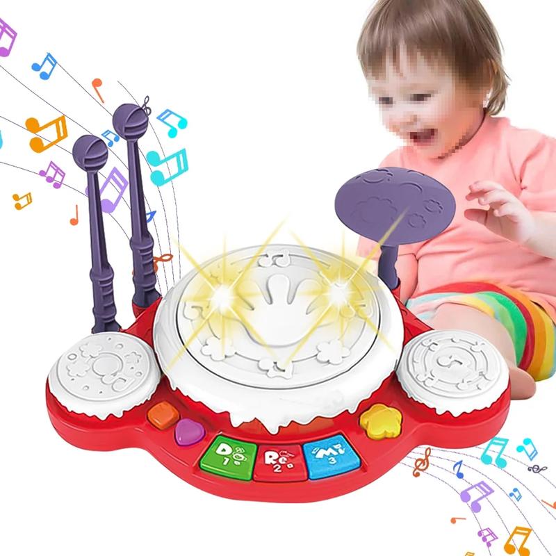 Montessori Toys Multi-functional Musical Toys for Kids, Drum Set Musical Toy Set for Christmas Birthday Gifts for Your Little