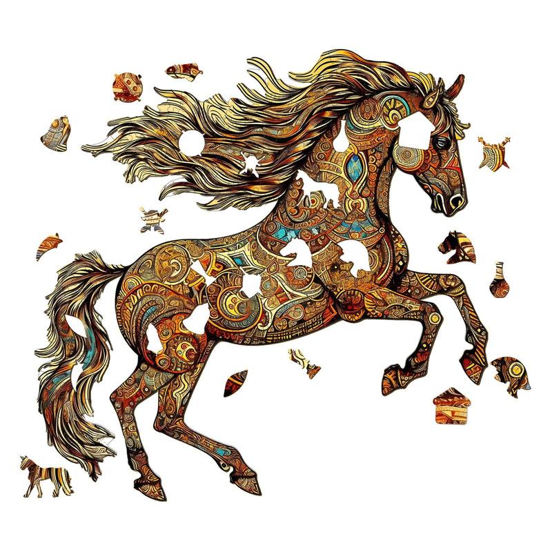 Galloping Horse Wooden Jigsaw Puzzle - Classic & Novelty Toy