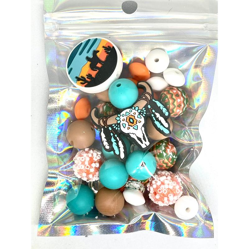 30pcs Bead Bundle 103 | Western Theme Beads | Bead Mix | Cow Beads | Horse Beads