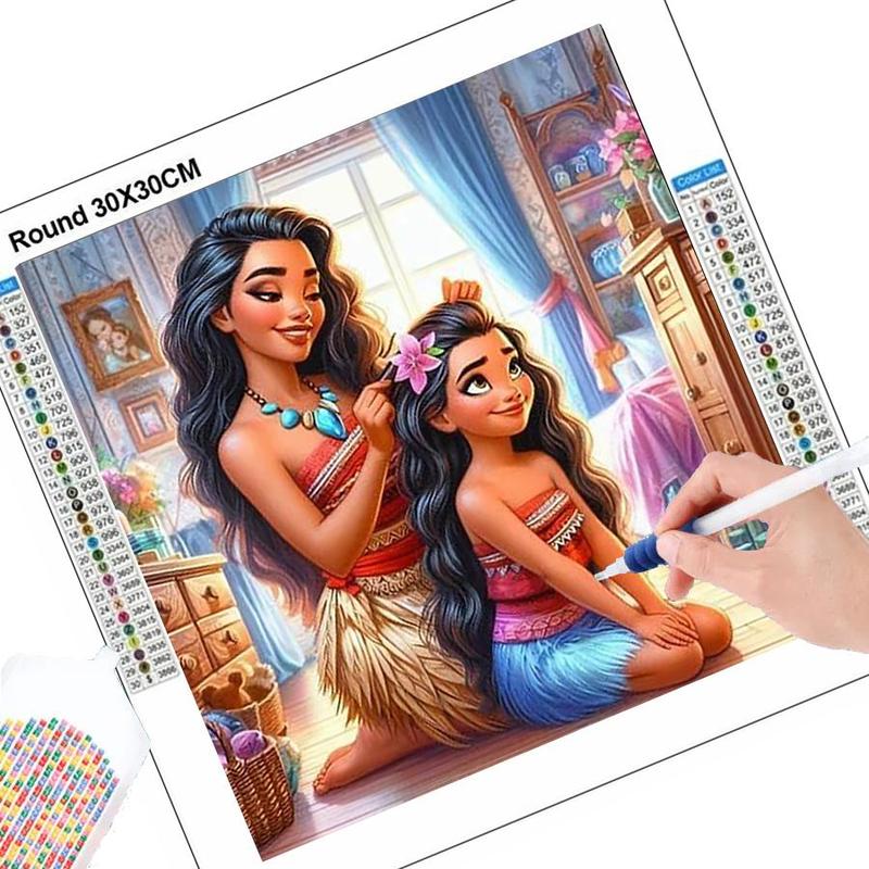 Cartoon Princess Pattern DIY Diamond Arts Colorful Painting Kit without Frame, DIY 5D Diamond Arts Colorful Painting for Bedroom Home Wall Decor