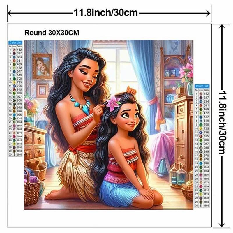 Cartoon Princess Pattern DIY Diamond Arts Colorful Painting Kit without Frame, DIY 5D Diamond Arts Colorful Painting for Bedroom Home Wall Decor