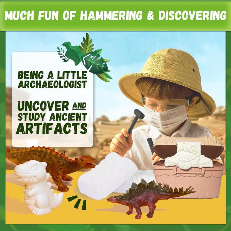 Kids Arts Crafts Set Dinosaur Toys Painting Kit, Creative Fun Dinosaur Fossil Digging Kit, Dinosaur Toys for Kids 4 5 6 7 8 9 10 Years Old