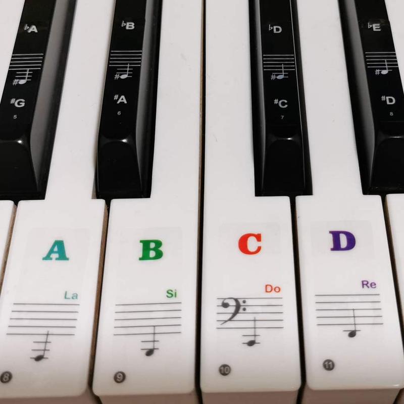 Piano Stickers for ,  Colorful Piano Keyboard Stickers for 88 61 54 49 Full Set Stickers Removable and Transparent, Leaves No , Ideal for Piano Beginners Learning Piano or Keyboard