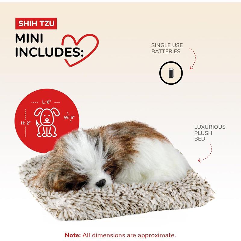 Minis Shih Tzu, Realistic, Life-Like Stuffed Interactive Plush Toy, Electronic Pets, Companion Pet with 100% Handcrafted Synthetic Fur