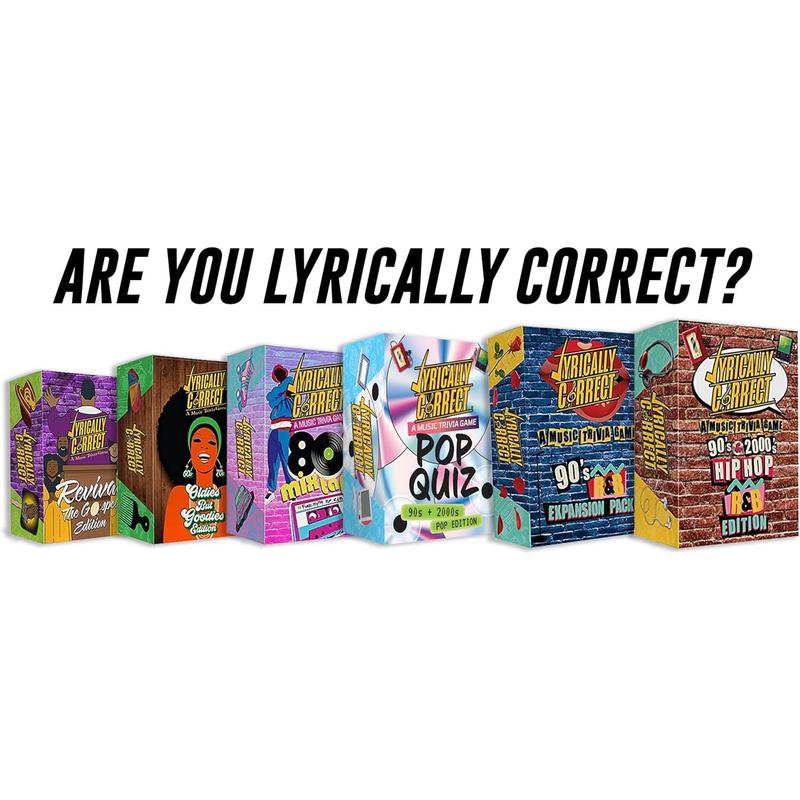 Lyrically Correct Music Trivia Card Game | Multi-Generational Family Gatherings, Adult Game Night and Fun Trivia (90's and 2000's Hip Hop and R&B)