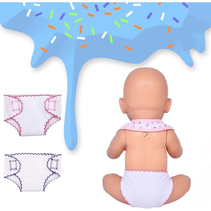 DC-BEAUTIFUL 4 Pcs Doll Diapers Doll Underwear and 2 Pcs Doll Bibs for 14-18 Inch Baby Dolls, Suitable for Infant Baby Doll Girls Boys