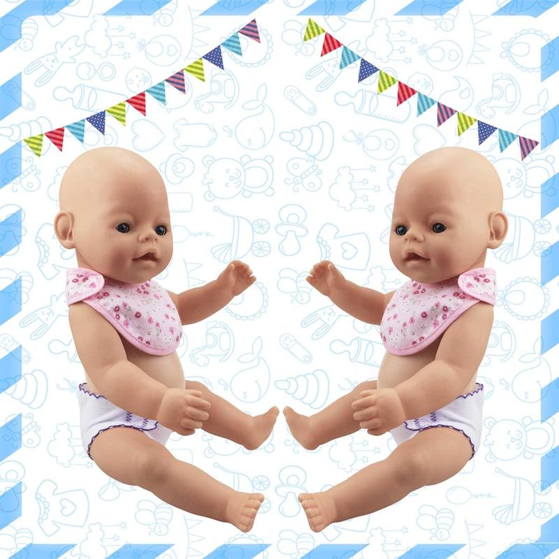 DC-BEAUTIFUL 4 Pcs Doll Diapers Doll Underwear and 2 Pcs Doll Bibs for 14-18 Inch Baby Dolls, Suitable for Infant Baby Doll Girls Boys