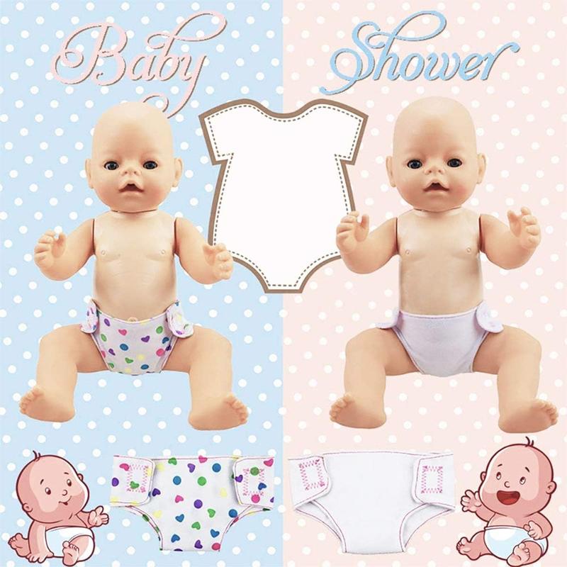 DC-BEAUTIFUL 4 Pcs Doll Diapers Doll Underwear and 2 Pcs Doll Bibs for 14-18 Inch Baby Dolls, Suitable for Infant Baby Doll Girls Boys