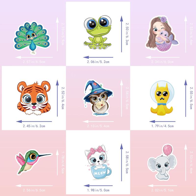 Cartoon Animal Pattern Decorative Stickers Set, 100pcs DIY Decoration For Scrapbooking, Stationary Crafts And Kids Room Wall Decor, DIY Decorative Accessories, Party Favor