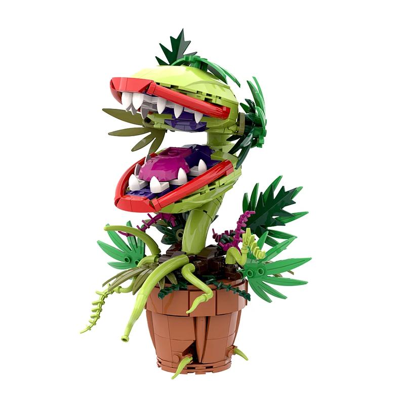 324PCS Little Shop of Audrey II Piranha Plant Flower Building Block Horrors Sets Christmas Halloween Model Gift for Adults TV Fans Gift