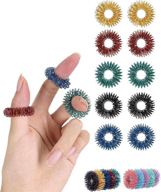 - Spiky Sensory Rings, 10 Pack, Stress Relief Fidget Sensory Toys, Fidget Rings, Fidget Ring for Anxiety, Stress Relief Rings, Massager for Fidget ADHD Autism, Silent Stress Reducer Ring