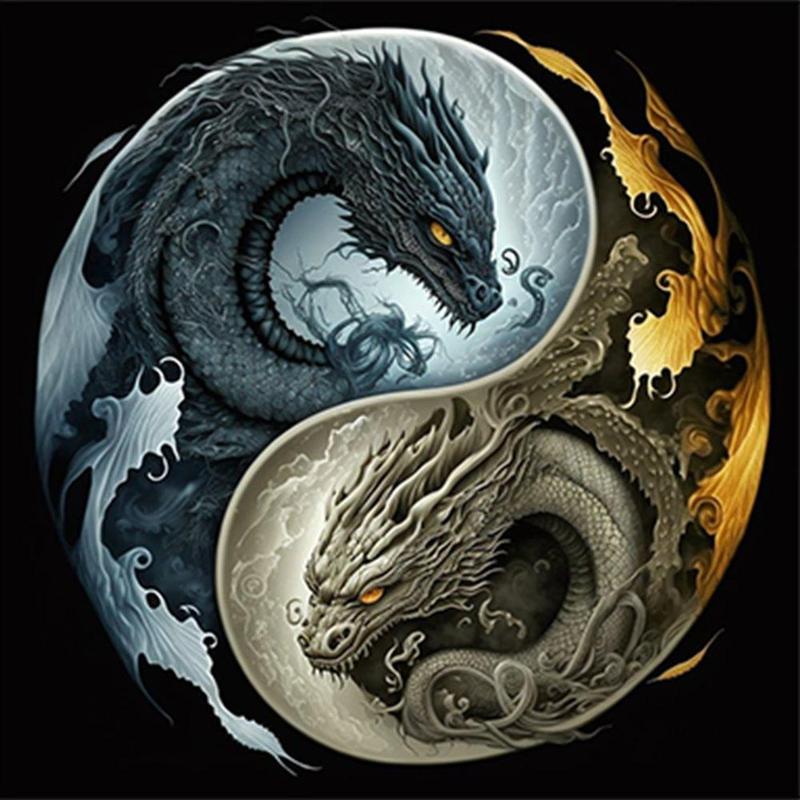 5D Dragon Pattern DIY Diamond Painting Without Frame, DIY For Home Wall Decor