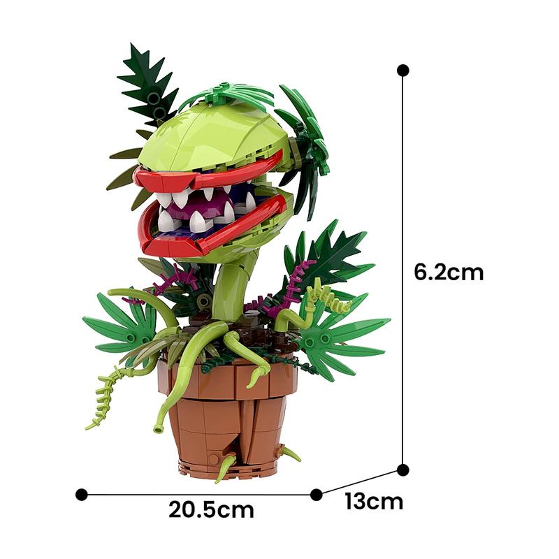 324PCS Little Shop of Audrey II Piranha Plant Flower Building Block Horrors Sets Christmas Halloween Model Gift for Adults TV Fans Gift