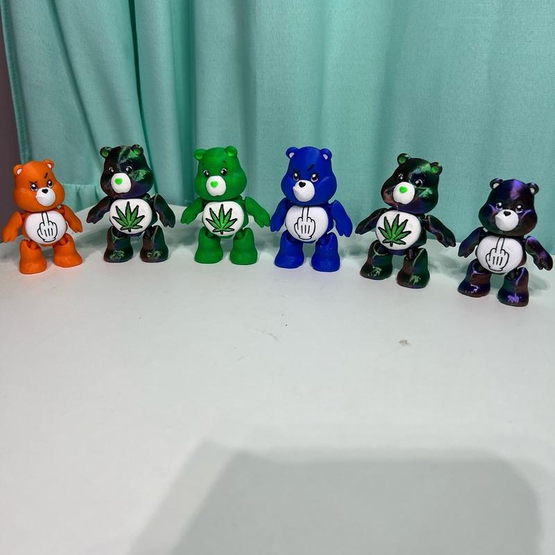 3D printed mini flexible bears Fu bear stoner bear