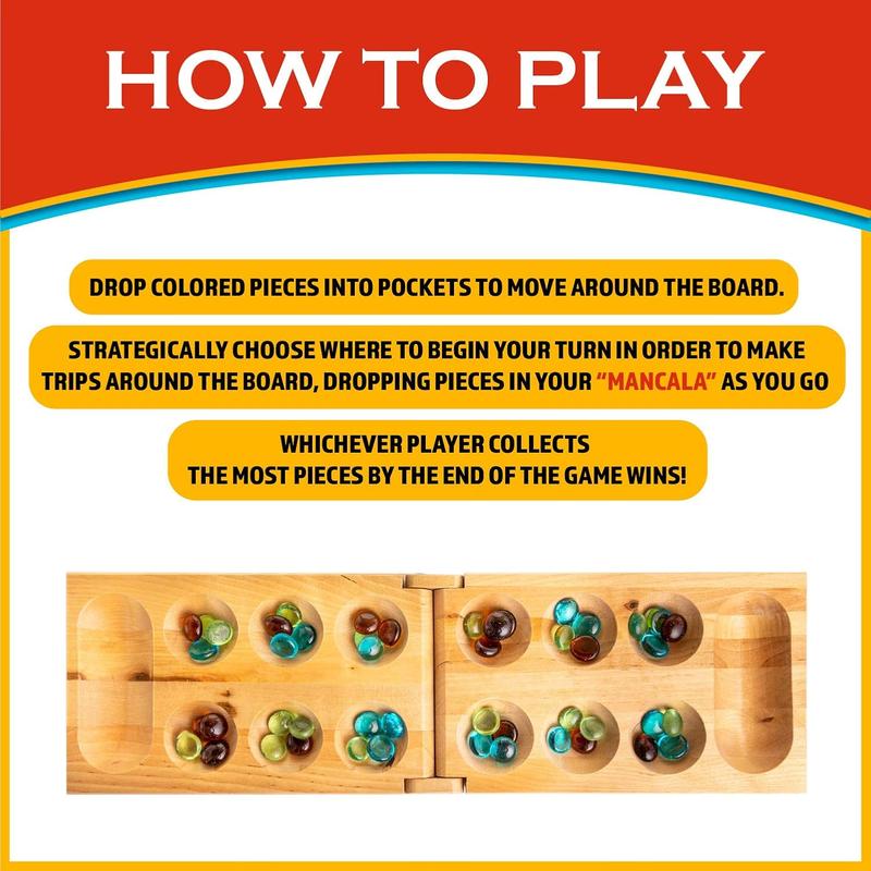 Classic Mancala - Timeless Strategy Board Game for Friends and Family