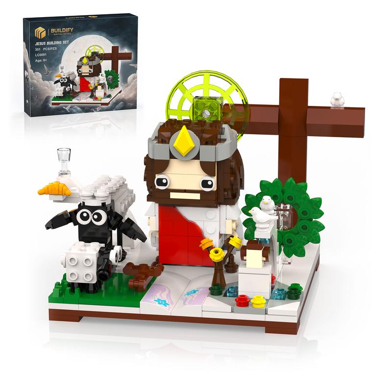 Jesus Building Block Sets, Little Jesus Christ Toy Figures Christianity Decor, Inspirational Christian Gifts for Women Men Kids Age 6+.(351PCS)