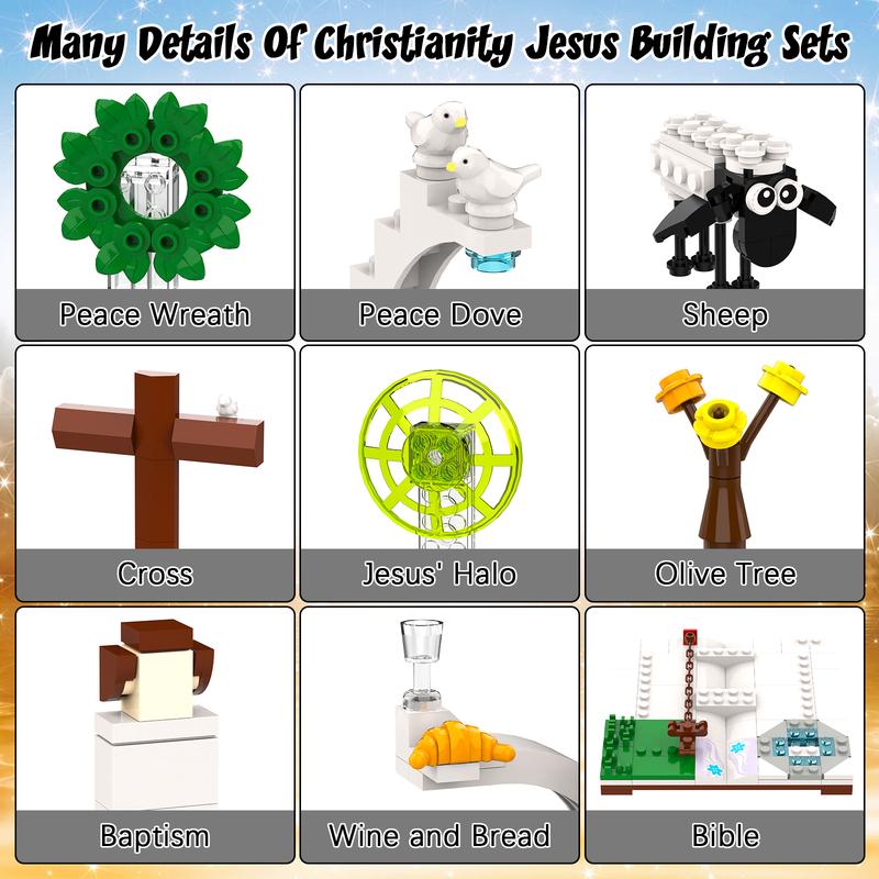 Jesus Building Block Sets, Little Jesus Christ Toy Figures Christianity Decor, Inspirational Christian Gifts for Women Men Kids Age 6+.(351PCS)