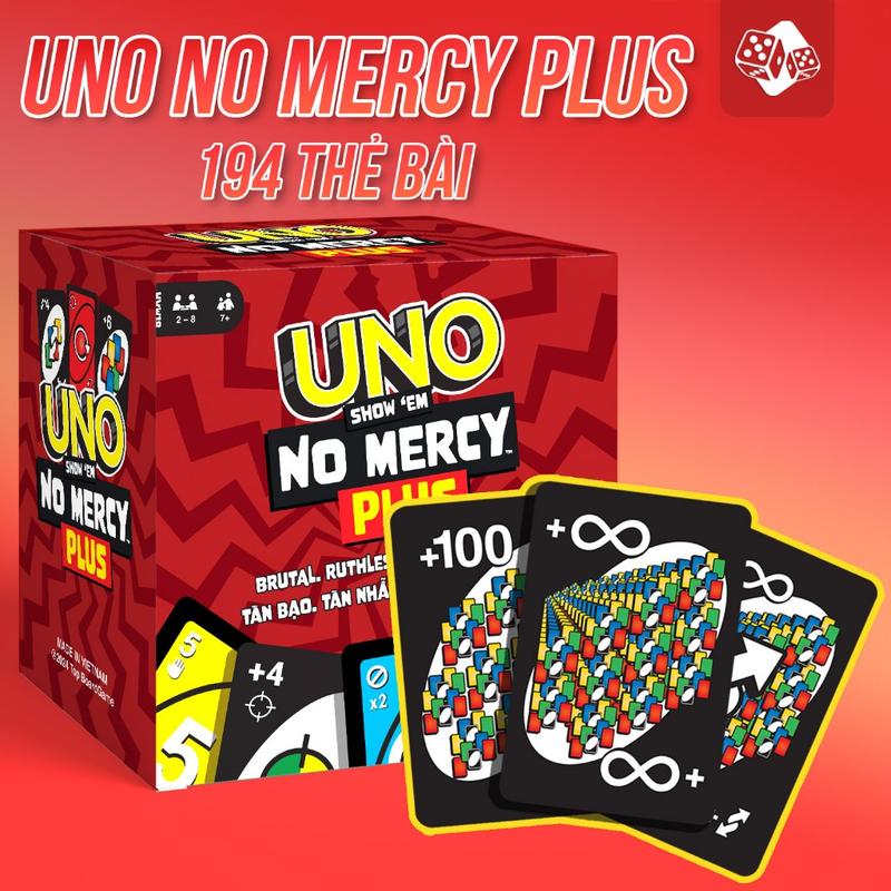 UNO NOMERCY PLUS upgraded game, UNO +10 tough rules, UNO card game 194 cards TOP GAME