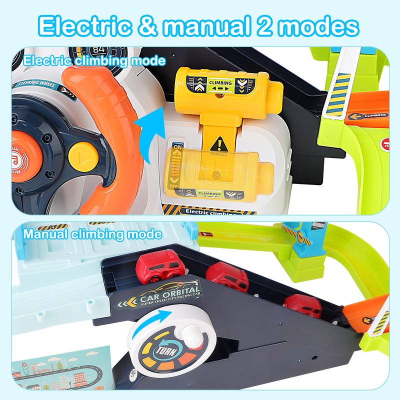 deAO Electric City Urban Rail Transit Vehicle Toys Set Race Track Playset