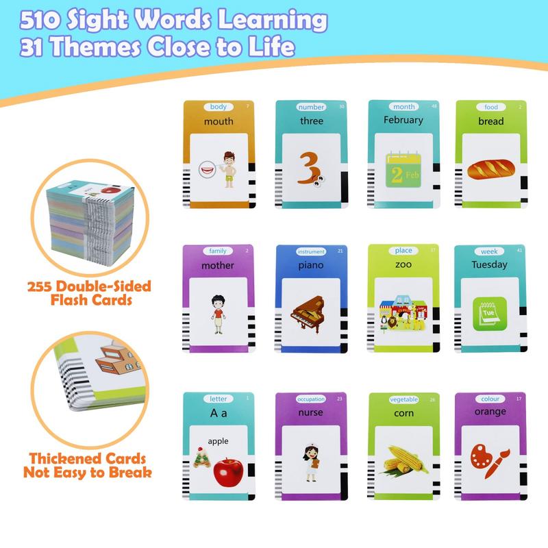 224 510(Spanish&English)  Words Alphabet Bilingual Talking Flash Cards for 3-8 YearsToddlers. Pocket Speech BuddyTherapy AutismToys,  EducationalLearing InteractiveToy for Boys GirlsKids Gifts Blue