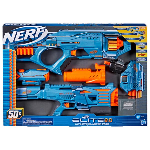 Nerf Elite 2.0 Ultimate Blaster Pack, 3 Blasters, 50 Nerf Elite Darts