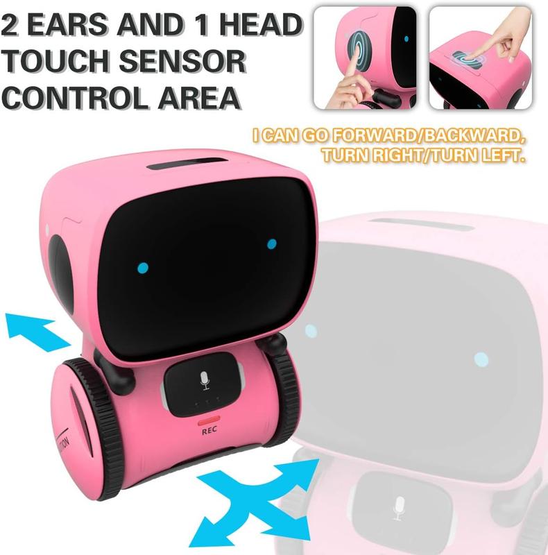 Kids Robot Toy, Smart Talking Robots Intelligent Partner and Teacher with Voice Control and Touch Sensor, Singing, Dancing, Repeating, Gift for Boys and Girls of Age 3 and Up