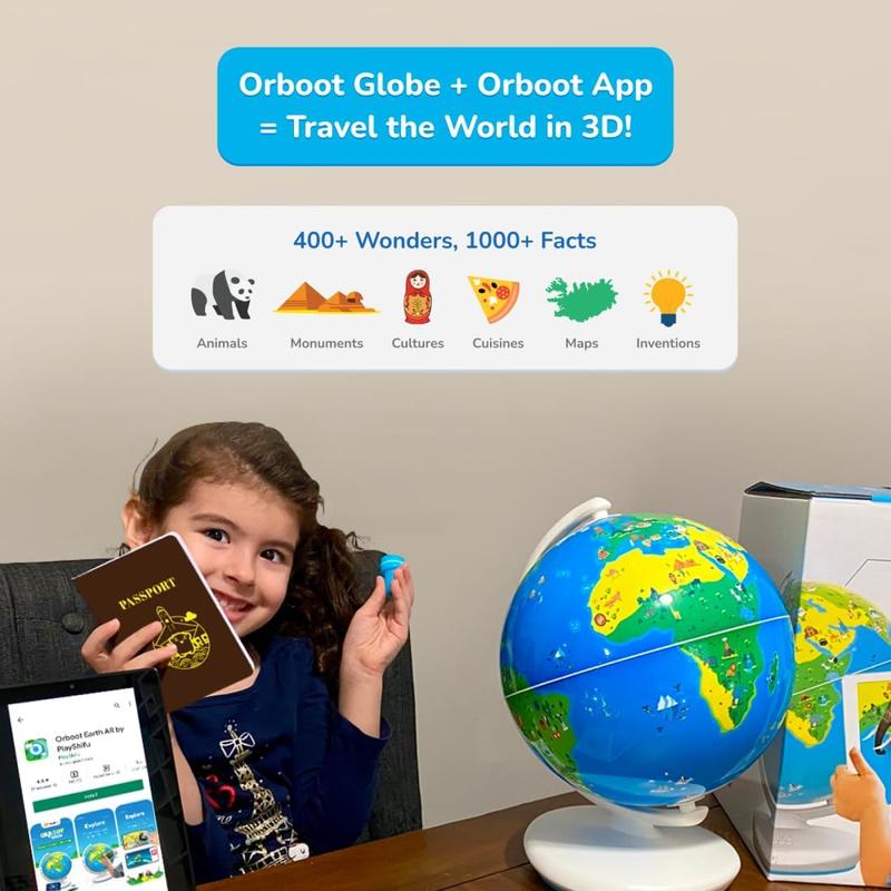 PlayShifu Smart Educational Globe for Kids, Interactive AR Toy, Ideal for Preschool Learning, Birthday Gift for Boys and Girls, STEM Toy for Kids Ages 4-10