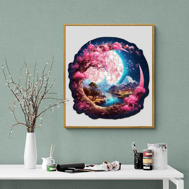 Beautiful Moon Wooden Jigsaw Puzzle for Kids and Adults