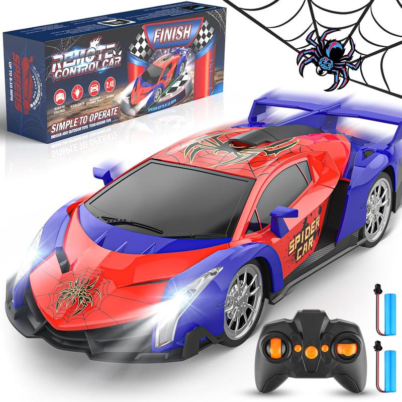 Remote Control Car, 2.4Ghz Rc Cars for Boys 4-7 8-12, Electric Kids Toys for Kids with Cool LED Lights, Rechargeable Hobby Race Cars Toys for Boys Girls Ages 4-6 5-7 6-8 8-12 Birthday Gift