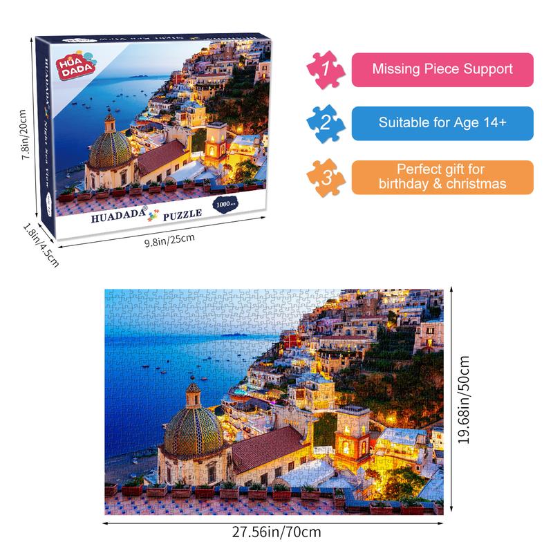 Huadada jigsaw Puzzles for Adults, 1000 pieces of home décor creative gifts, adults and children, family interactive games, parents, grandparents brainstorming