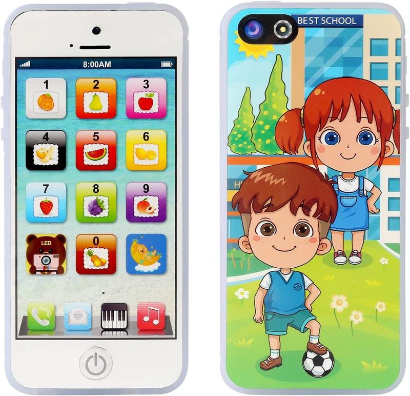 Child's Interactive My First Own Cell Phone Toy- Play to Learn, Touch Screen YPhone with 8 Functions and Dazzling LED Lights Toddler