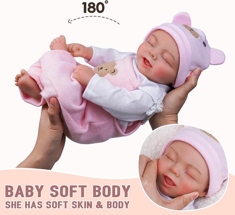 BABESIDE Lifelike Reborn Baby Dolls Jude - 17 Inch Body Soft Realistic-Newborn Baby Dolls Poseable Limbs Real Life Baby Dolls Girl with Feeding Kit Gift Box for Children 3+