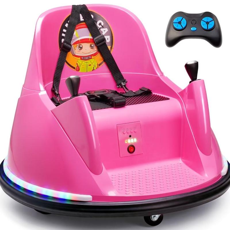 Zupapa 12V Bumper Car for Kids Toddler 1.5-6 Years with Remote Control Bluetooth Music 3 Speeds DIY License Plate Electric Ride on Toys Pass CPSIA ASTM Tests with CPC FCC certifications