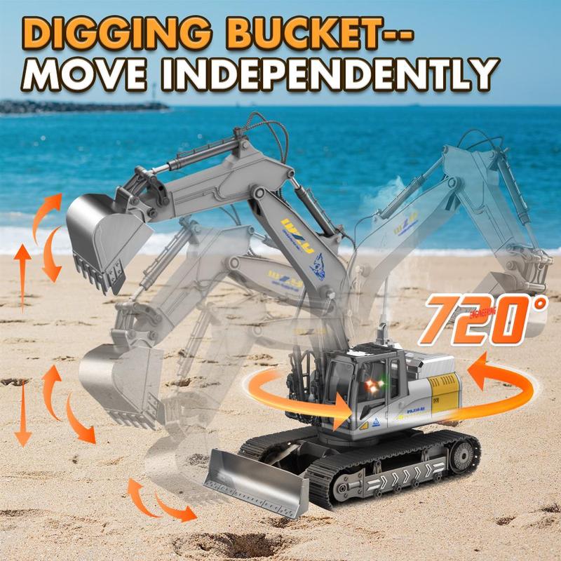 Remote Control Excavator Toy, 1 Set Operation Multi-joint Controllable Excavator Toy, Simulation Electric Excavator Toy, Excavator Model Toy