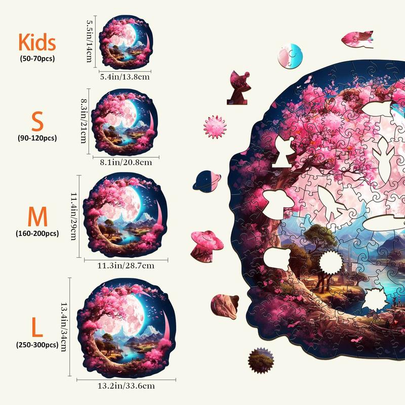 Beautiful Moon Wooden Jigsaw Puzzle for Kids and Adults