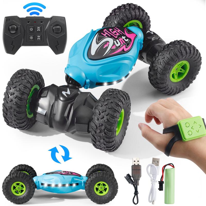 Gesture Sensing RC Stunt Car Toy - Comes with a 2.4GHz remote control, supporting multi-directional twisting and rotating, 4WD design, and off-road transforming features, ideal for extreme driving adventures on all terrains.