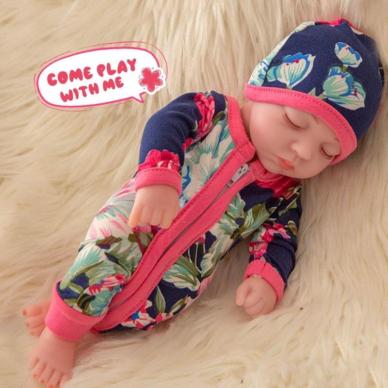 10 Inch Reborn Teenager Doll, 1 Set Cute Lovely Doll with Clothes & Hat, Realistic Newborn Doll, Gift for Kids, Growth Partner