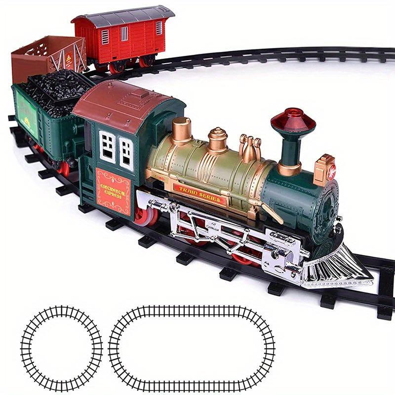 Electric Train Track Set, 1 Set Battery Powered Train Toy with Light & Sound, Track Railway Toys for Boys & Girls, Birthday Gift