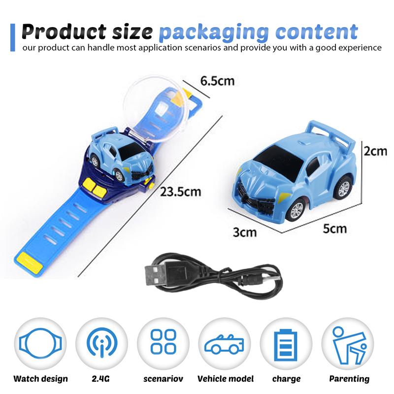 2024 New Watch Remote Control Car Toy, Mini 2.4GHZ RC Race Car, Power Battle Watch Car Toys, 30 Meters Long Distance Mini Remote Control Car Watch Toys, USB Charging