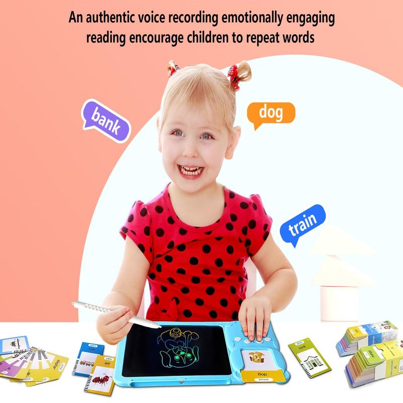 224 510(Spanish&English)  Words Alphabet Bilingual Talking Flash Cards for 3-8 YearsToddlers. Pocket Speech BuddyTherapy AutismToys,  EducationalLearing InteractiveToy for Boys GirlsKids Gifts Blue