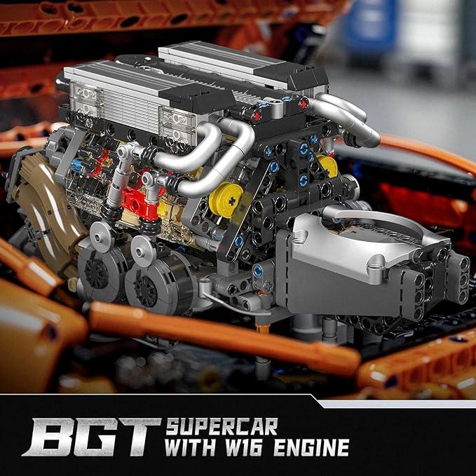 Mould King 10131 W16 Engine Building Kit - 16-Cylinder Petrol Car Engine Replica Model for Kids Teens 10+ Years (952 Pcs)