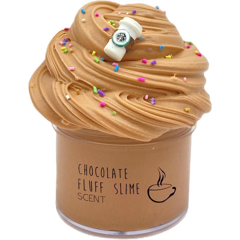 Chocolate Slime Scented Stretchy Butter Latte Slime Toy, Super Soft and Non-Sticky (200ml)