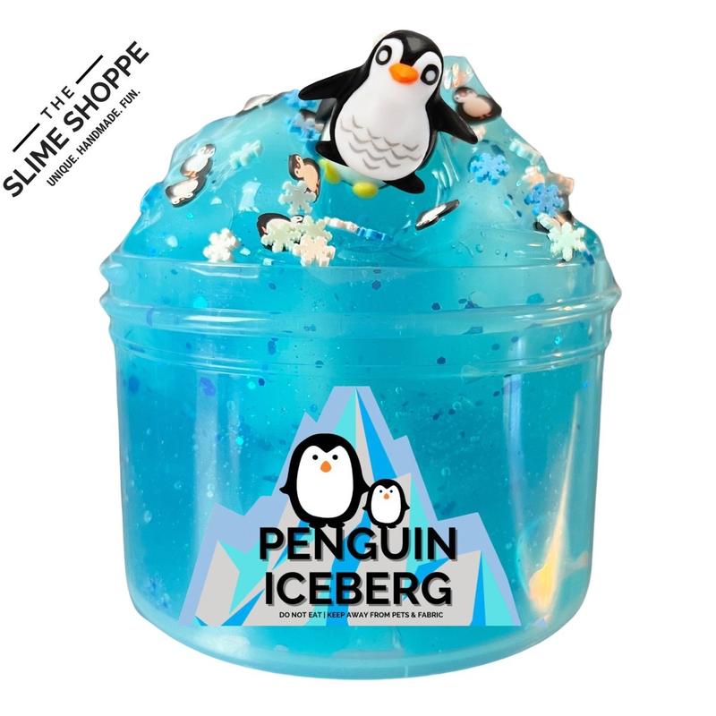 Clear Putty | Sponge Cube Penguin Iceberg | Party Kit 6oz Slime