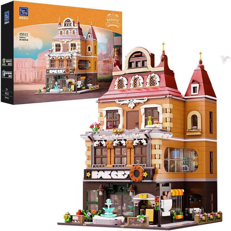 PANTASY European Bakery Modular Building Set, Construction Building Kit for Adults and Teen, Famous Landmarks Collection Model Building Blocks Set Toys, City Simulation, Fall Deals For You, Lowest Price Across All Platforms (2663 pieces) (85013)