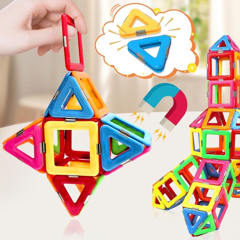 Magnetic Building Blocks Big Size STEM Toys Learning Educational Constructor Set Magnet Toys For Children Toys for Kids Birthday Gifts Magnet Tiles