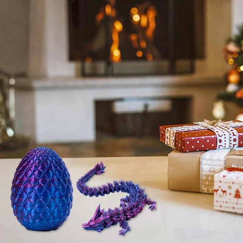 3D Printed Dragon Egg Chinese Dragon Babies Figurine Fun Home Office Decor Full Articulated Dragon Toys for Kids Ages 6+